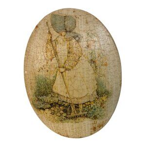 Wall Plaque With Girl & Garden Design Holly Hobbie? Crackle 4.75" Canada Signed